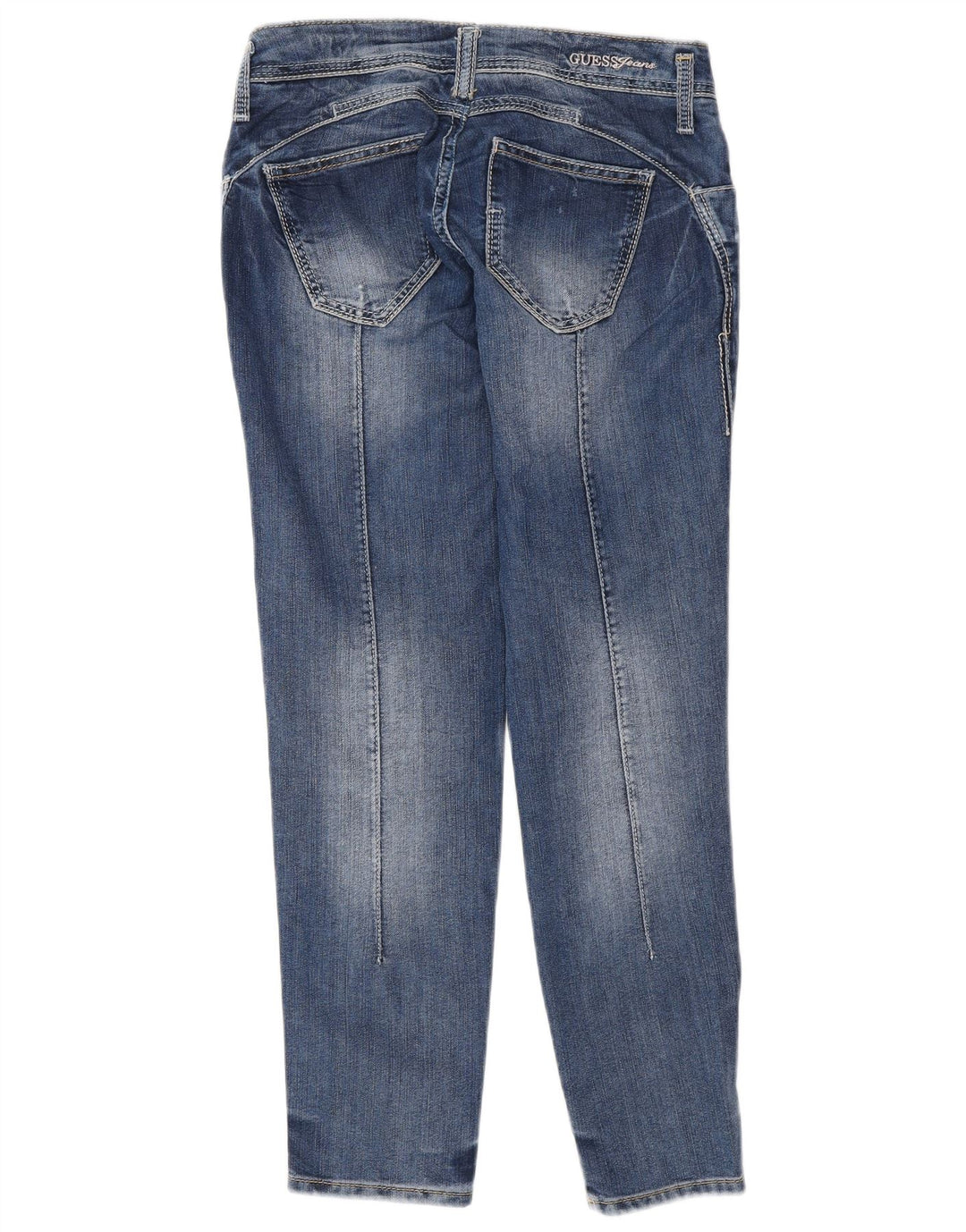 GUESS Womens Tapered Jeans W28 L28 Blue Cotton