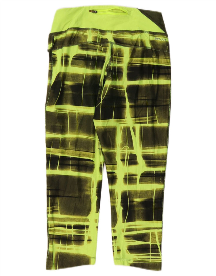 Pantaloni della tuta da donna Nike Dri Fit UK 8 Small Green Check Poliestere