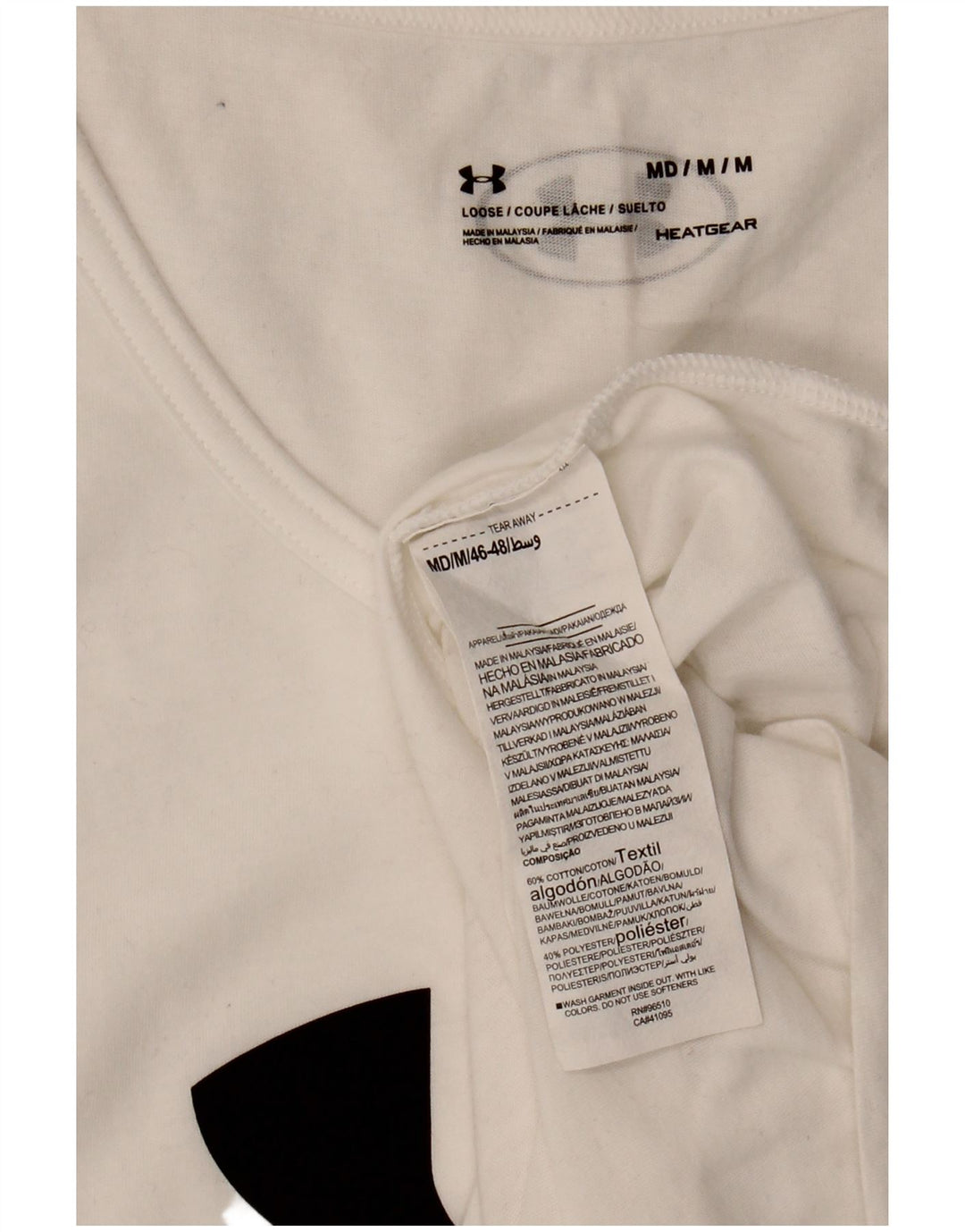 Canotta grafica da uomo Under Armour Heat Gear, cotone bianco medio