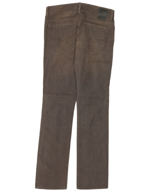 Jeans dritti invecchiati da uomo Guess W32 L32 cotone grigio