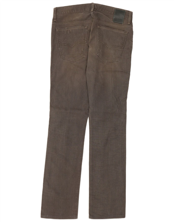Jeans dritti invecchiati da uomo Guess W32 L32 cotone grigio