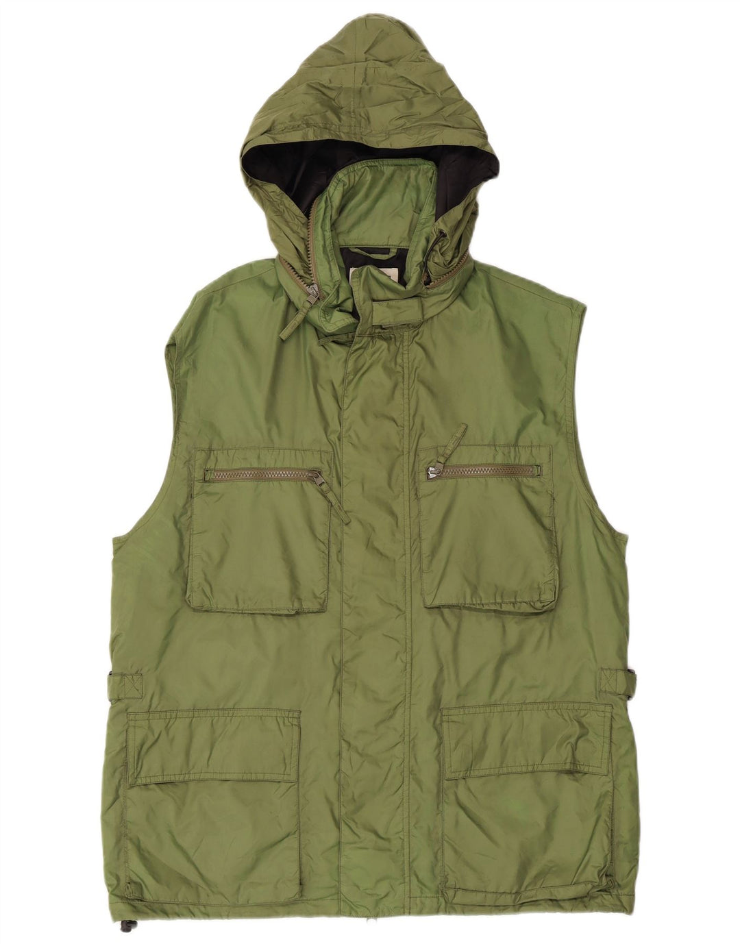 ALBERTO ASPESI Gilet da uomo con cappuccio UK 42 XL Nylon verde