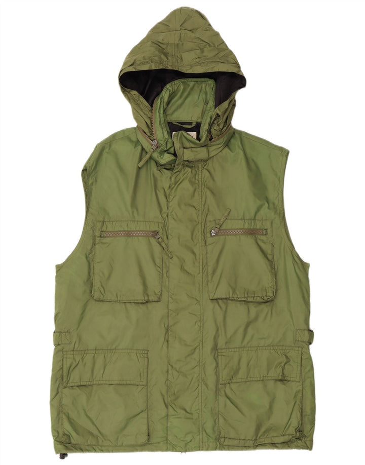 ALBERTO ASPESI Gilet da uomo con cappuccio UK 42 XL Nylon verde