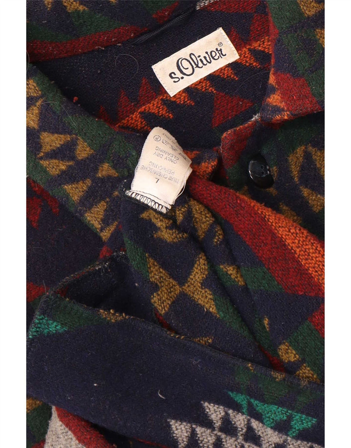 Cappotto da uomo S.Oliver UK 40 Grande lana Fair Isle multicolore