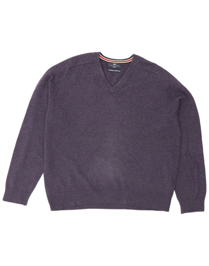 Maglione da uomo con scollo a V blu Harbour Marks & Spencer viola medio