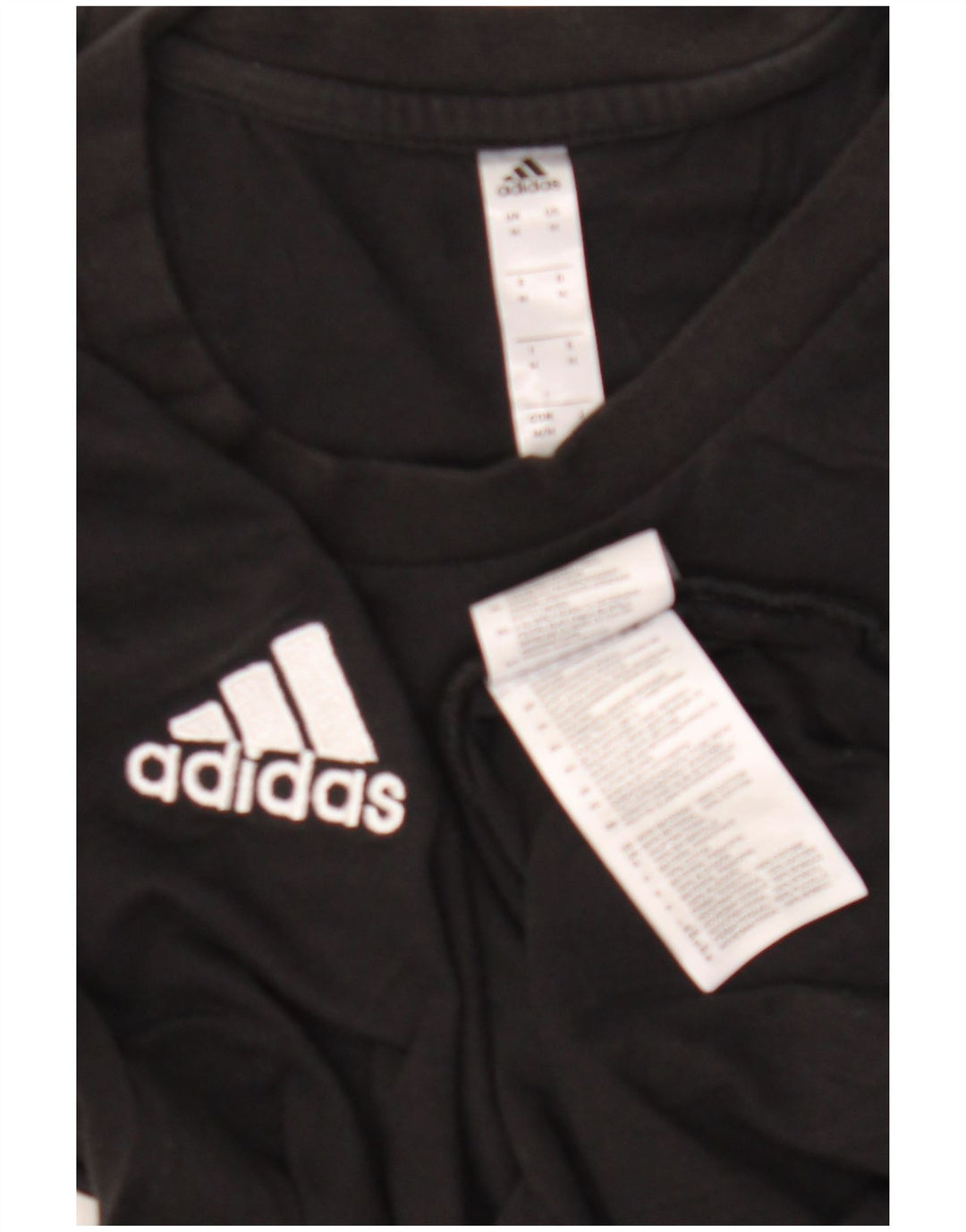 T-shirt Adidas da uomo Top media in cotone nero