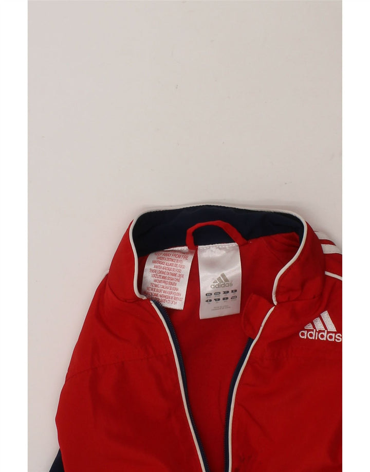 ADIDAS Boys Tracksuit Top Jacket 2-3 Years Red Colourblock Polyester Vintage Adidas and Second-Hand Adidas from Messina Hembry 
