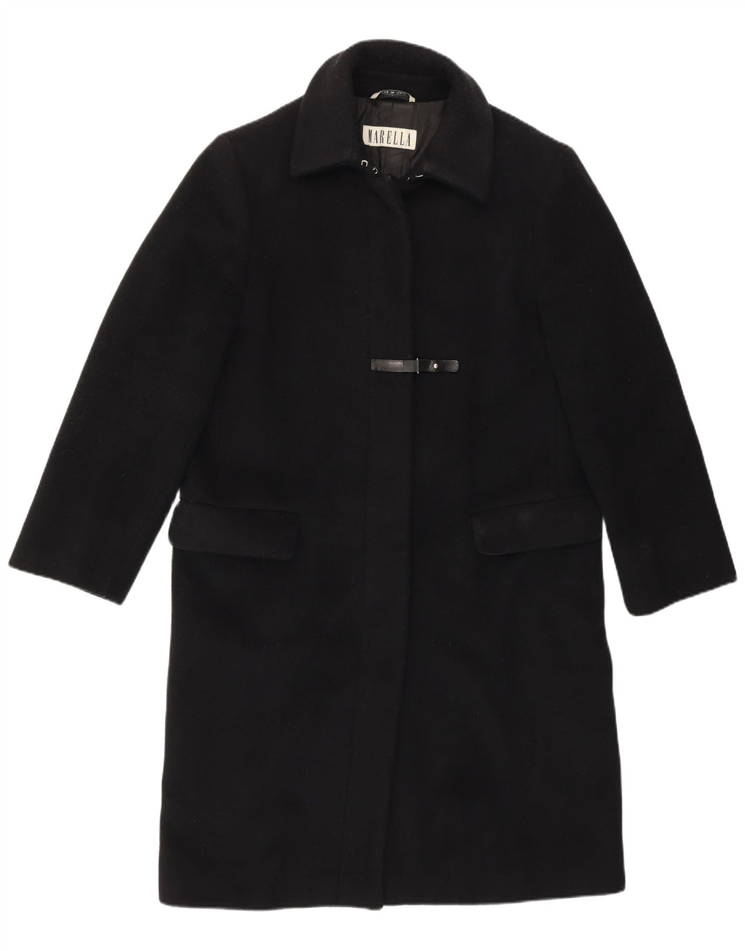 Cappotto da donna Marella UK 12 Lana vergine nera media