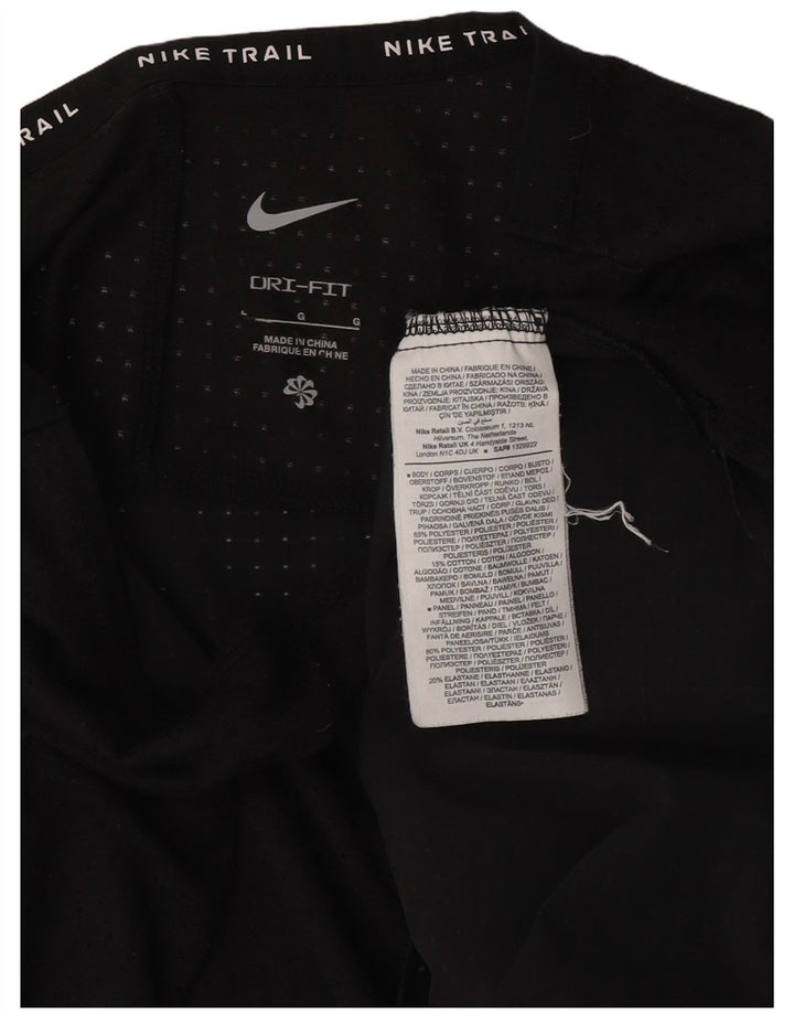 T-shirt Nike Dri Fit da uomo, grande, in poliestere nero