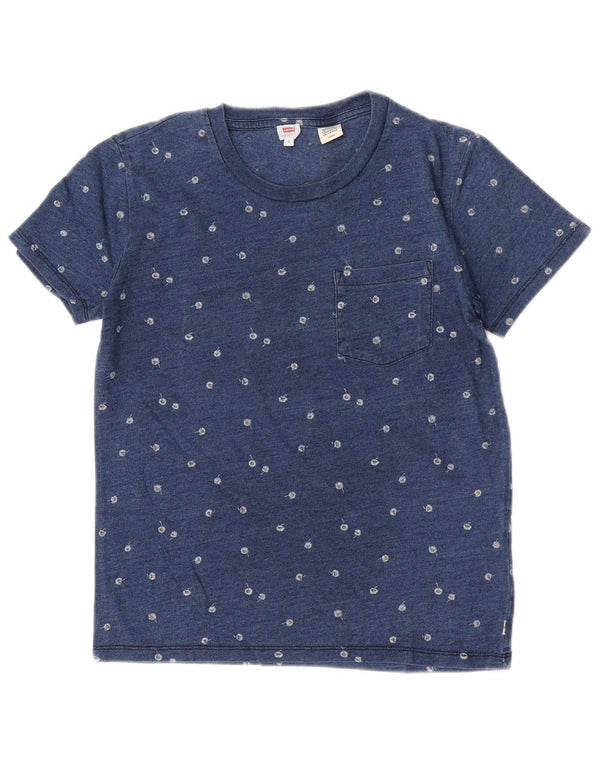 T-shirt da donna Levi's Top UK 10 piccolo cotone floreale blu