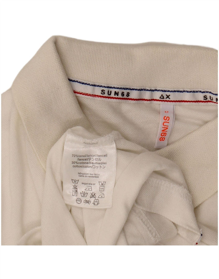 Polo Sun68 da bambino 11-12 anni Tencel bianco