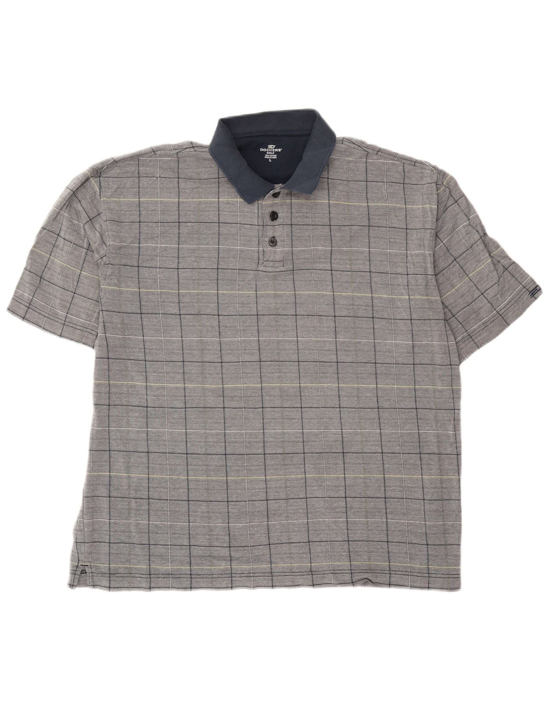 Polo da rugby da uomo Dockers in cotone a quadri grandi blu