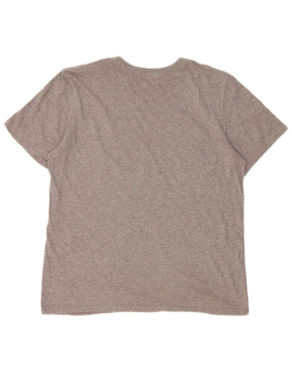T-shirt grafica Nike da uomo con taglio atletico, top in cotone chiazzato grigio medio