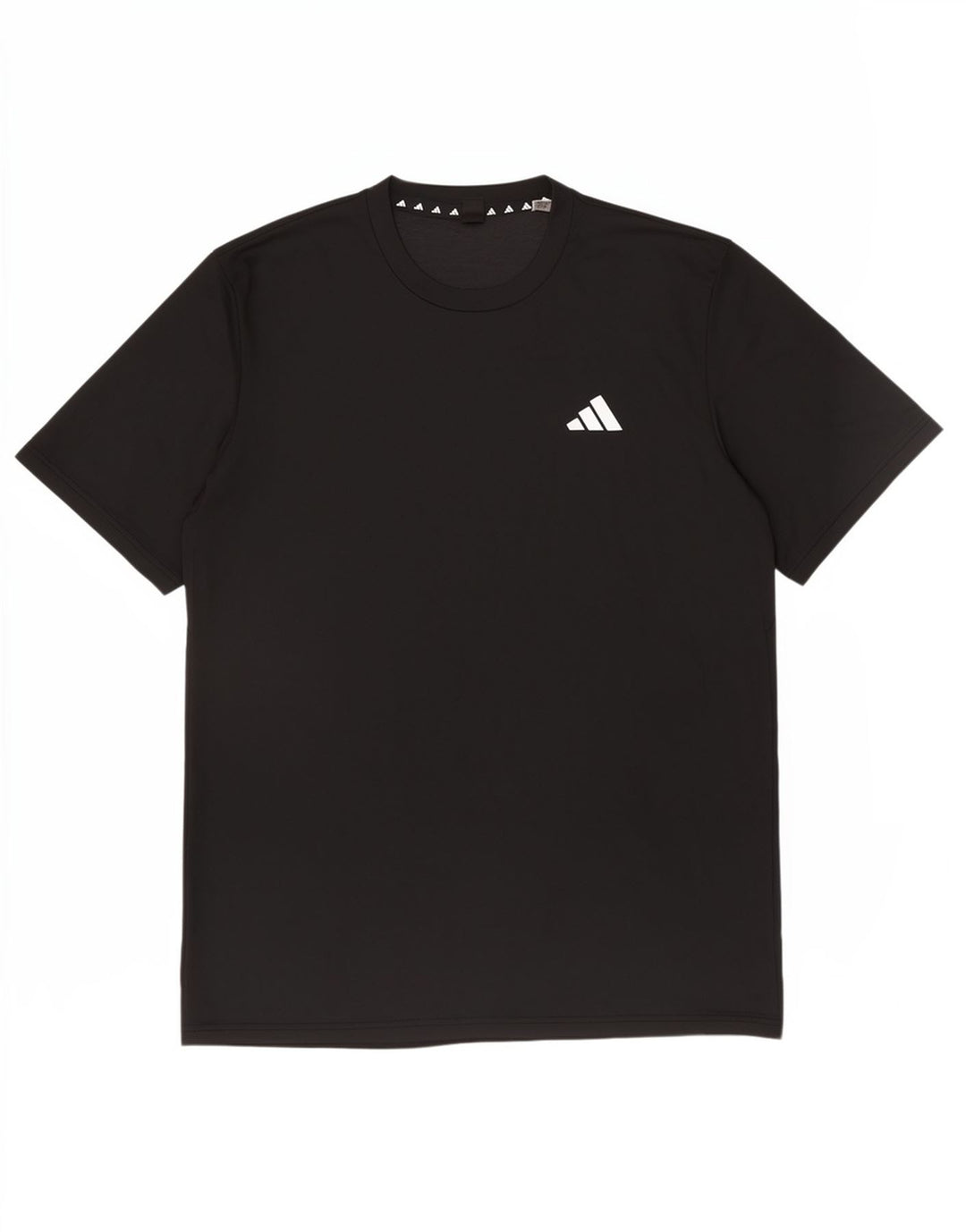 T-shirt da uomo Adidas Top media sportiva in poliestere nero