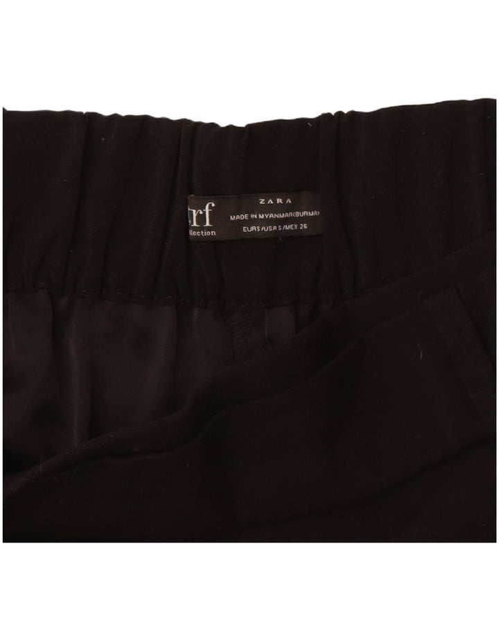 Pantaloni corti da donna Zara a gamba larga piccoli W26 L25 poliestere nero