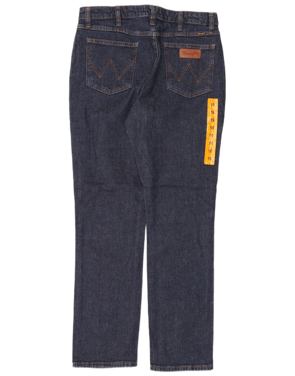Jeans dritti a vita alta da donna Wrangler US 16 XL W32 L32 Blu Navy