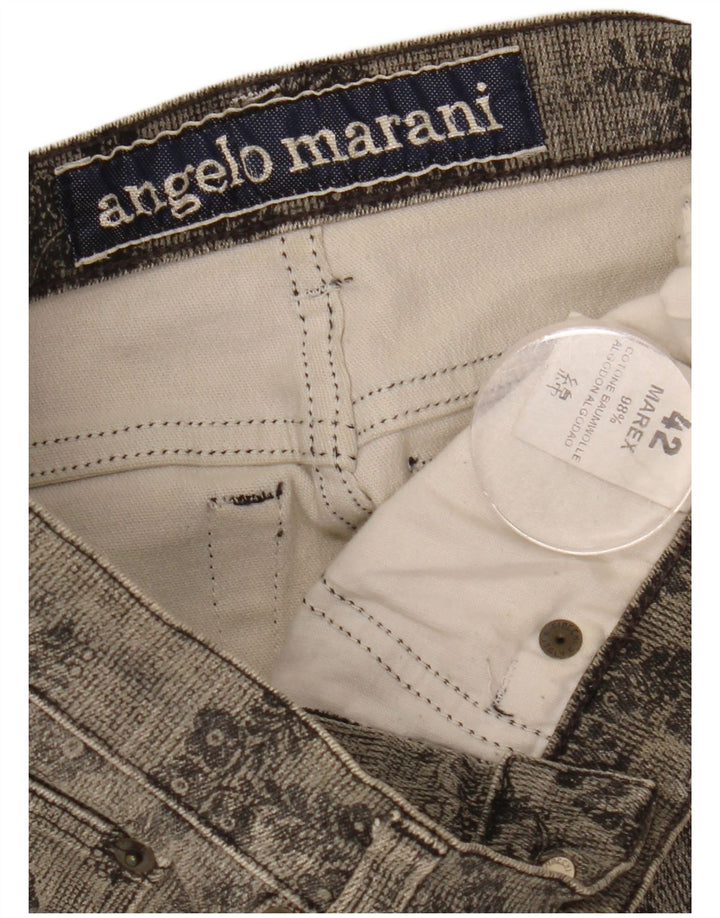 Jeans slim da donna Angelo Marani IT 42 medio W26 L31 cotone floreale grigio