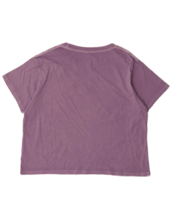Levi's T-shirt grafica oversize da donna Top UK 10 Small Viola Cotone