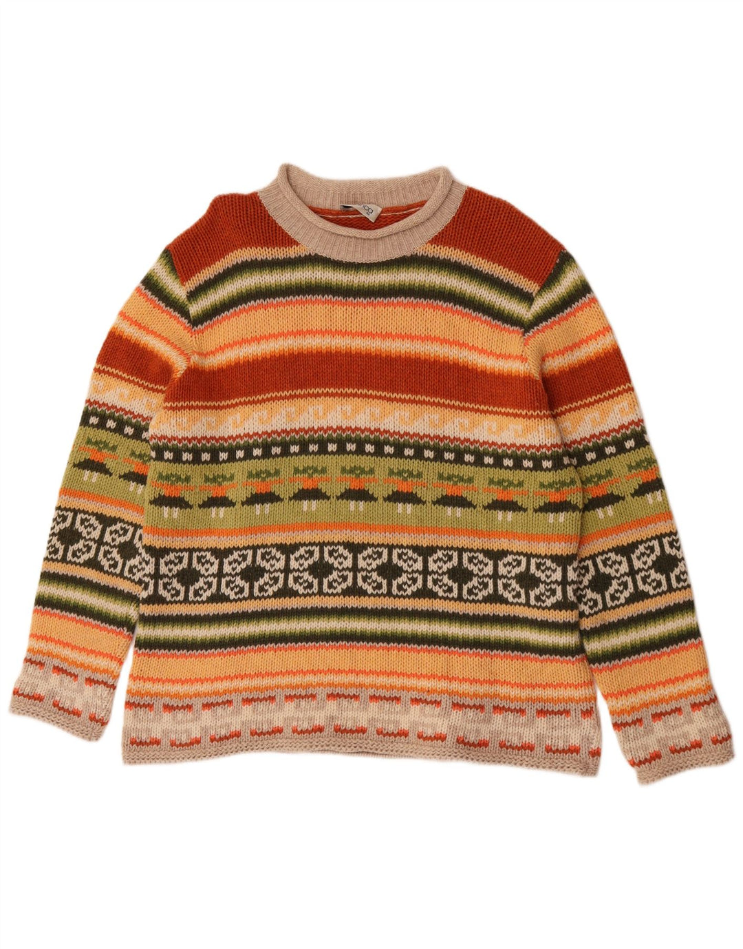 Maglione da donna Bianca con collo alto e collo alto IT 46 grande multicolore