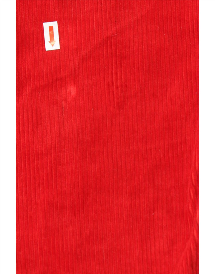 ST. Pantaloni di velluto a coste a vita alta da donna BERNARD UK 12 Medium W24 L27 Rosso