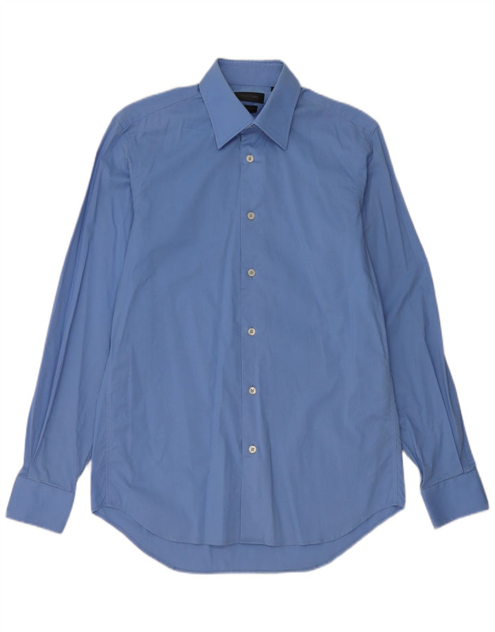 Camicia da uomo Calvin Klein taglia 38 15 cotone blu medio