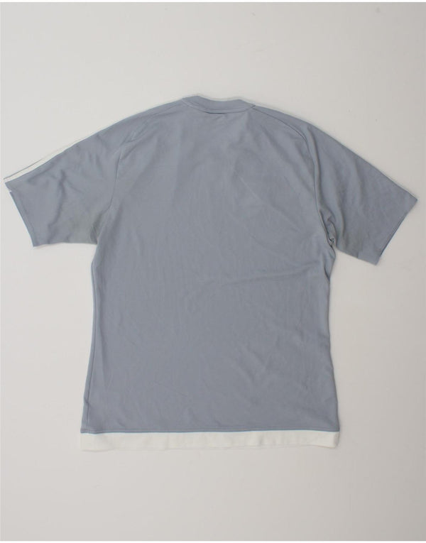T-shirt da uomo Adidas Top in poliestere color block blu medio