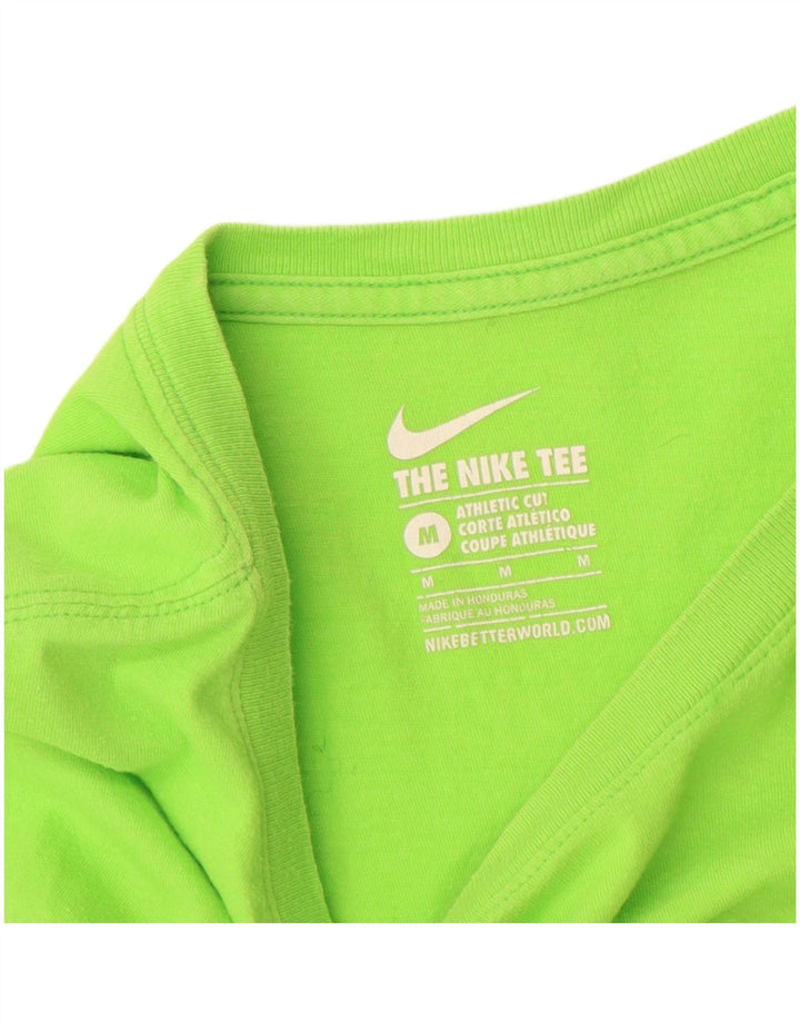 NIKE T-shirt da uomo dal taglio atletico Top in cotone verde medio