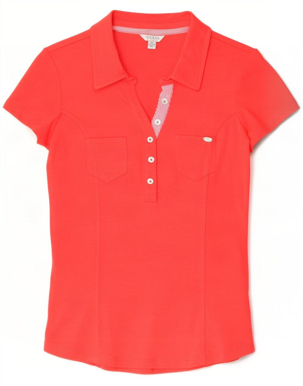 Polo da donna Guess UK 12 rosso medio in cotone