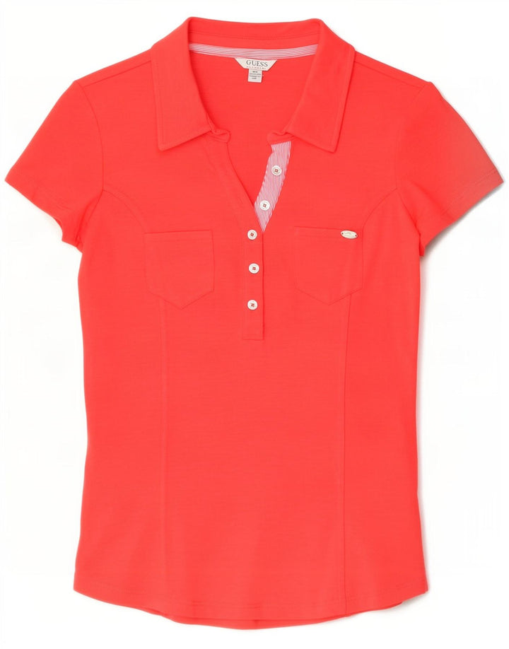 Polo da donna Guess UK 12 rosso medio in cotone
