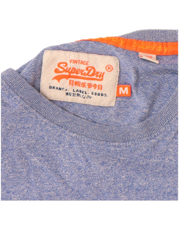 T-shirt da uomo Superdry Top in cotone chiazzato blu medio