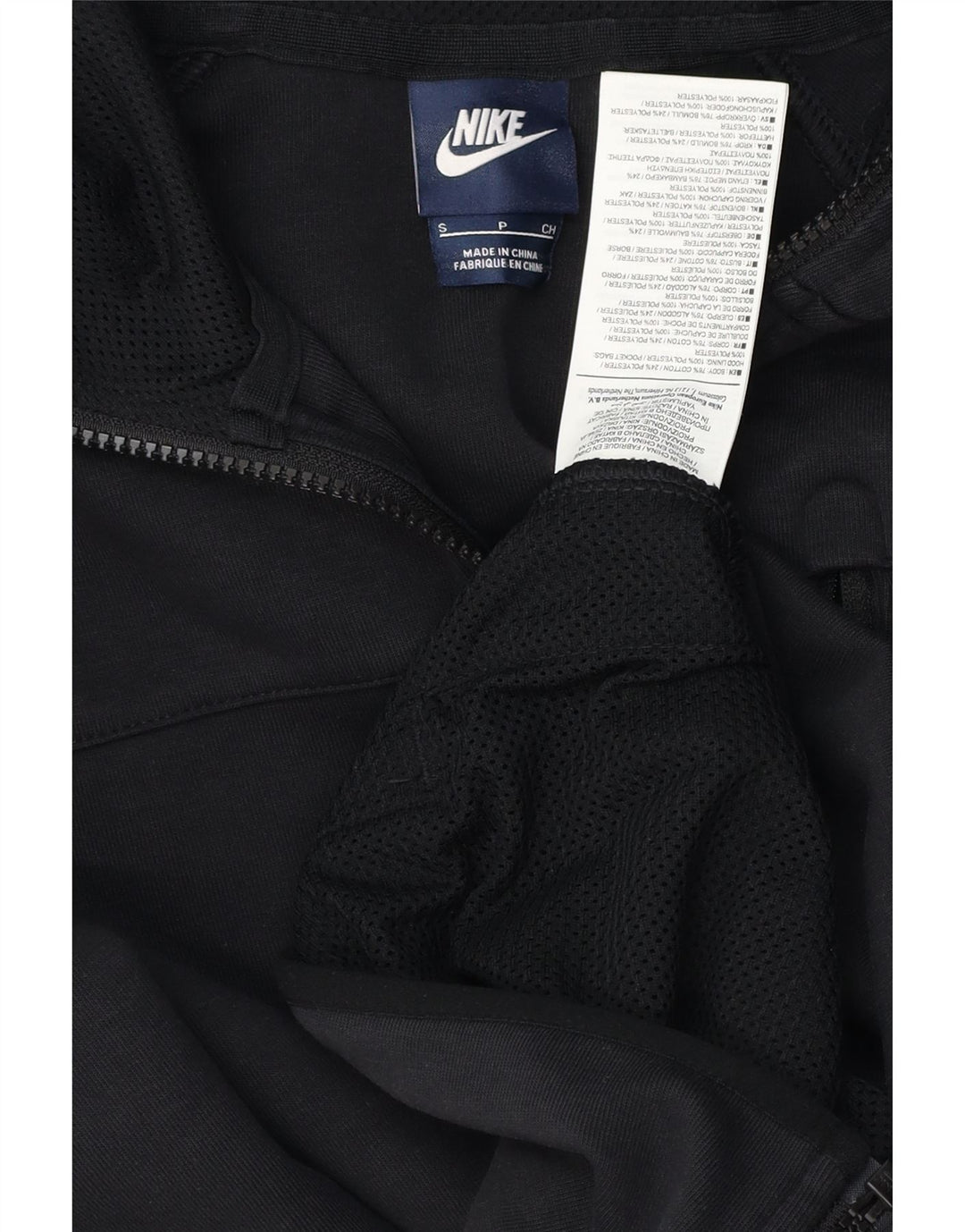 Maglione con cappuccio e zip da uomo NIKE piccolo in cotone nero