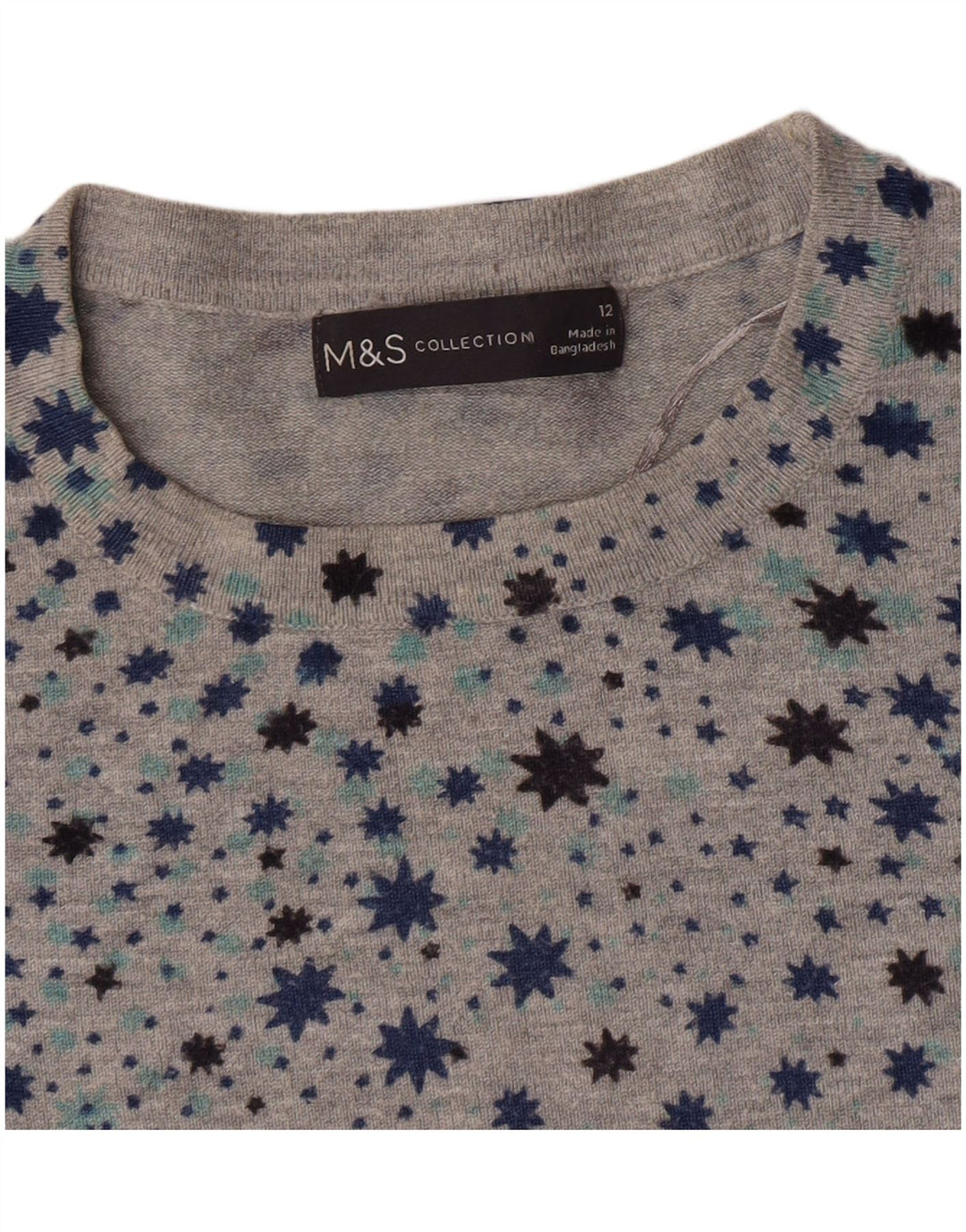 Maglione maglione girocollo da donna Marks & Spencer UK 12 Grigio medio