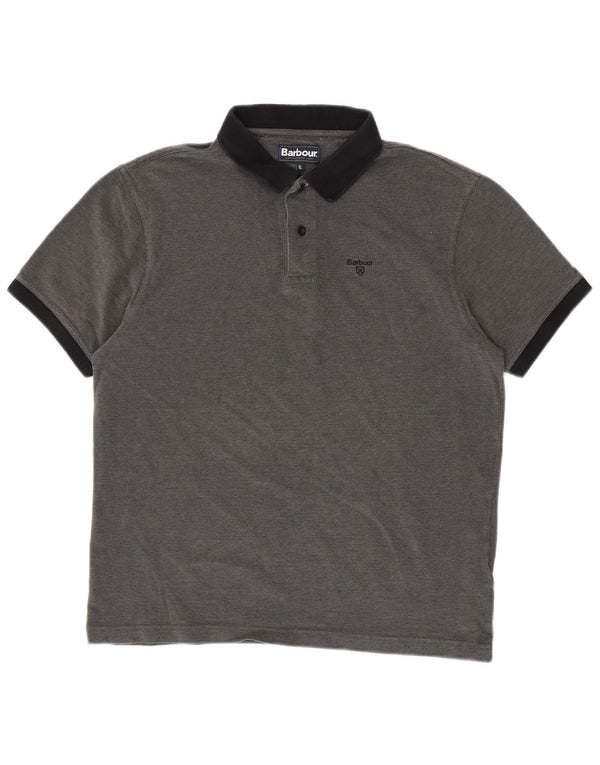 Polo da uomo Barbour XL in cotone grigio