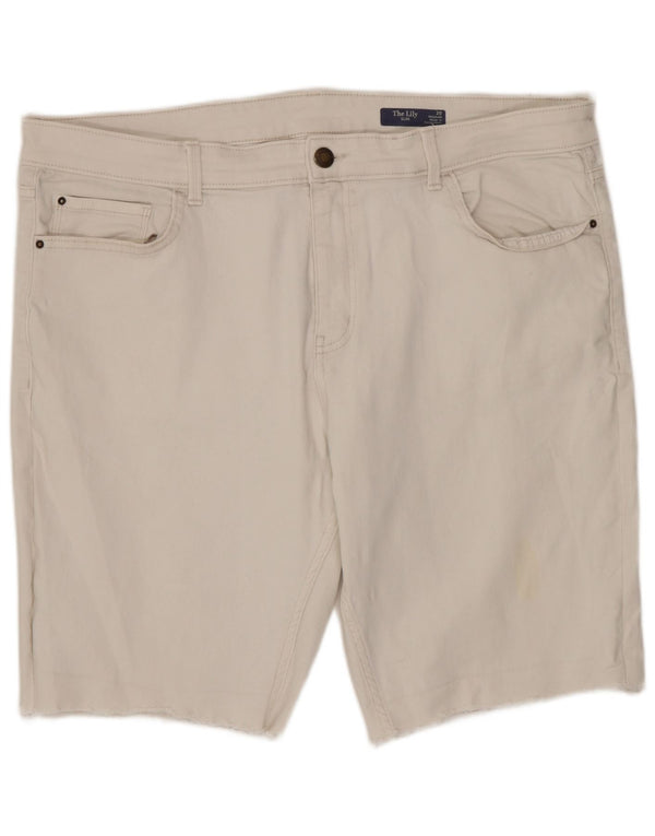 MARKS & SPENCER Pantaloncini di jeans slim fit The Lily da donna UK 20 2XL W40 Bianco