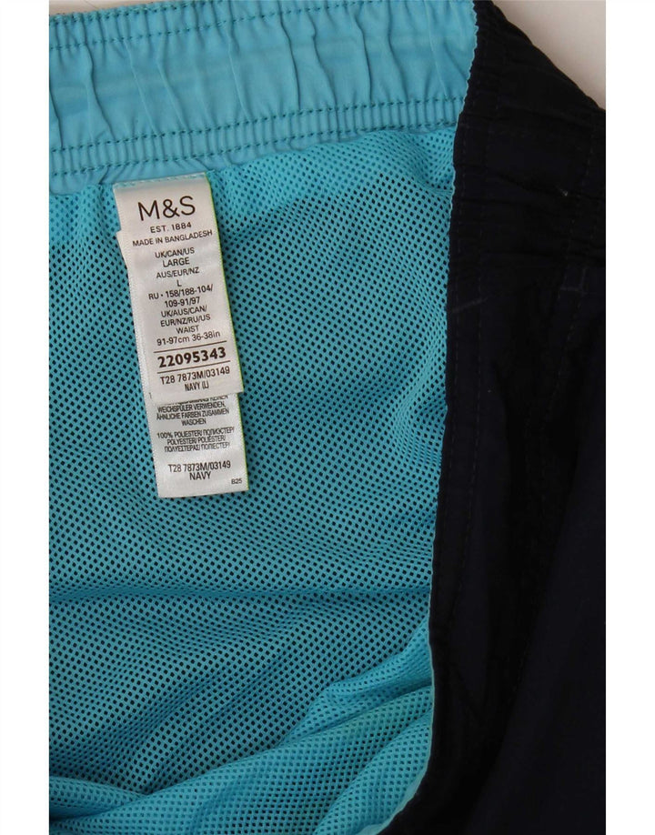 Pantaloncini da bagno da uomo Marks & Spencer grandi in poliestere blu navy