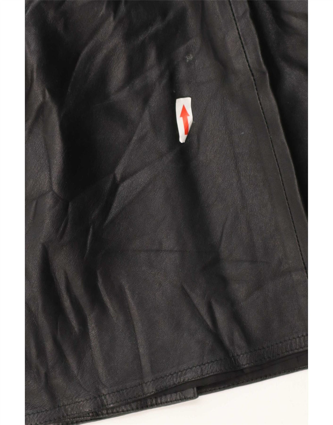 Gonna in pelle vintage da donna W28 media nera
