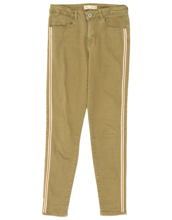Pantaloni skinny casual per ragazze Zara 13-14 anni W26 L27 a righe kaki