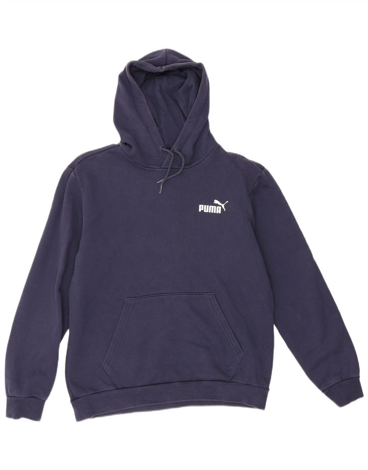 Felpa con cappuccio da uomo Puma media cotone blu navy