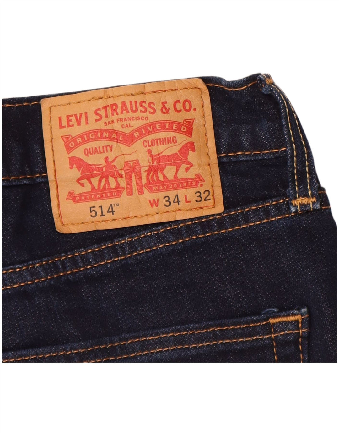 LEVI'S Jeans dritti da uomo 514 W34 L32 cotone blu navy