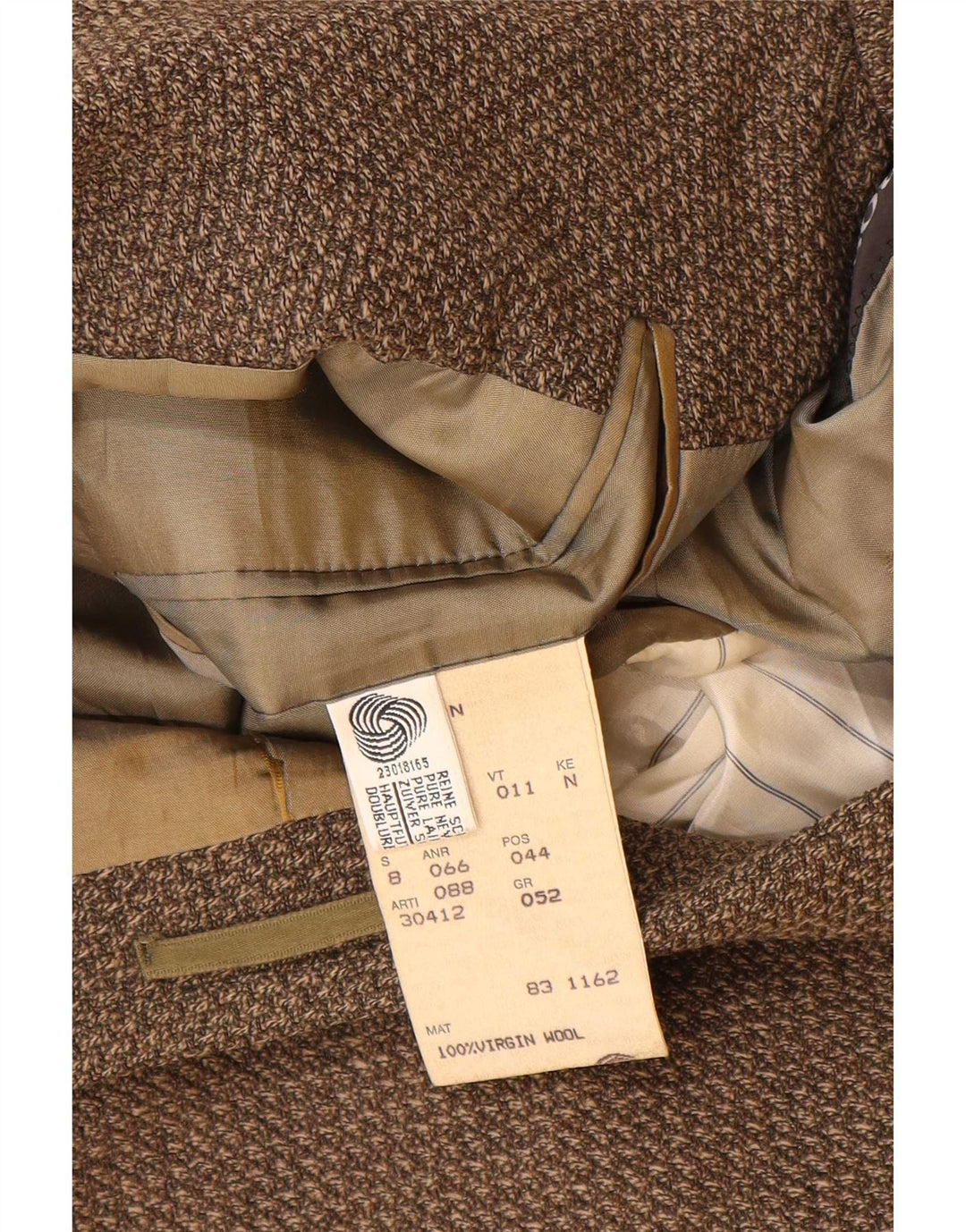 Giacca blazer da uomo a 3 bottoni Hugo Boss EU 52 XL lana vergine marrone