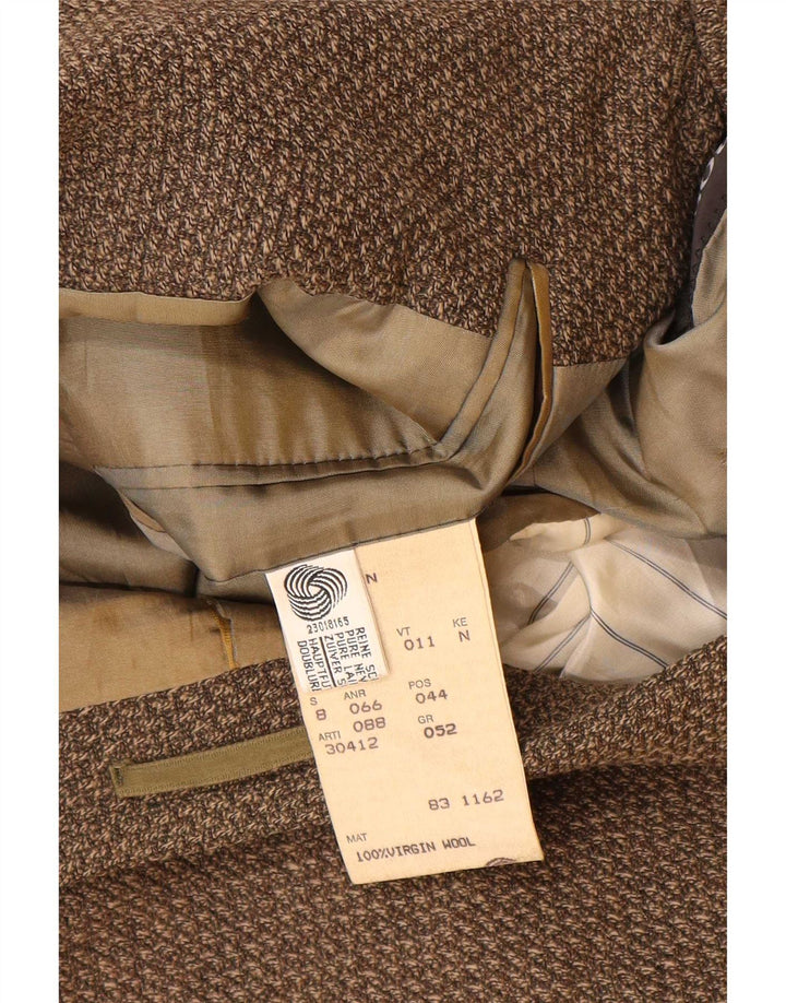 Giacca blazer da uomo a 3 bottoni Hugo Boss EU 52 XL lana vergine marrone
