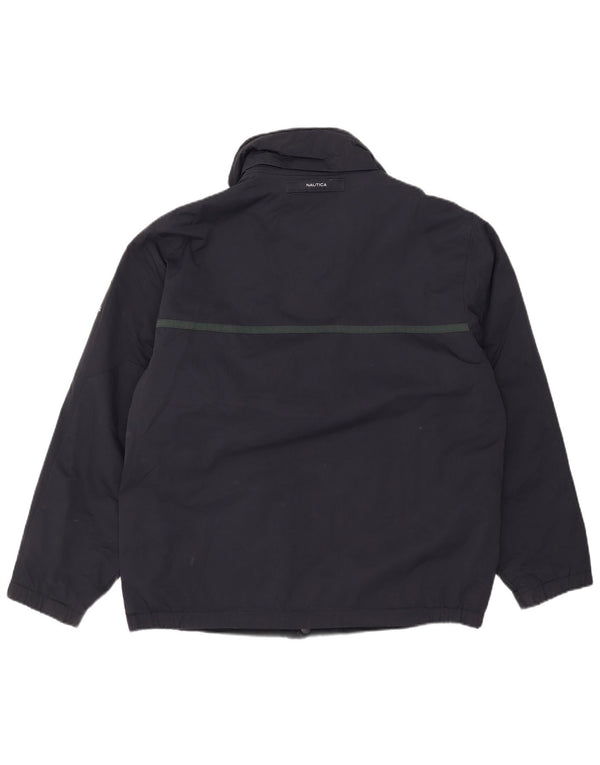 Giacca reversibile con cappuccio da uomo Nautica UK 40 Large in nylon blu navy