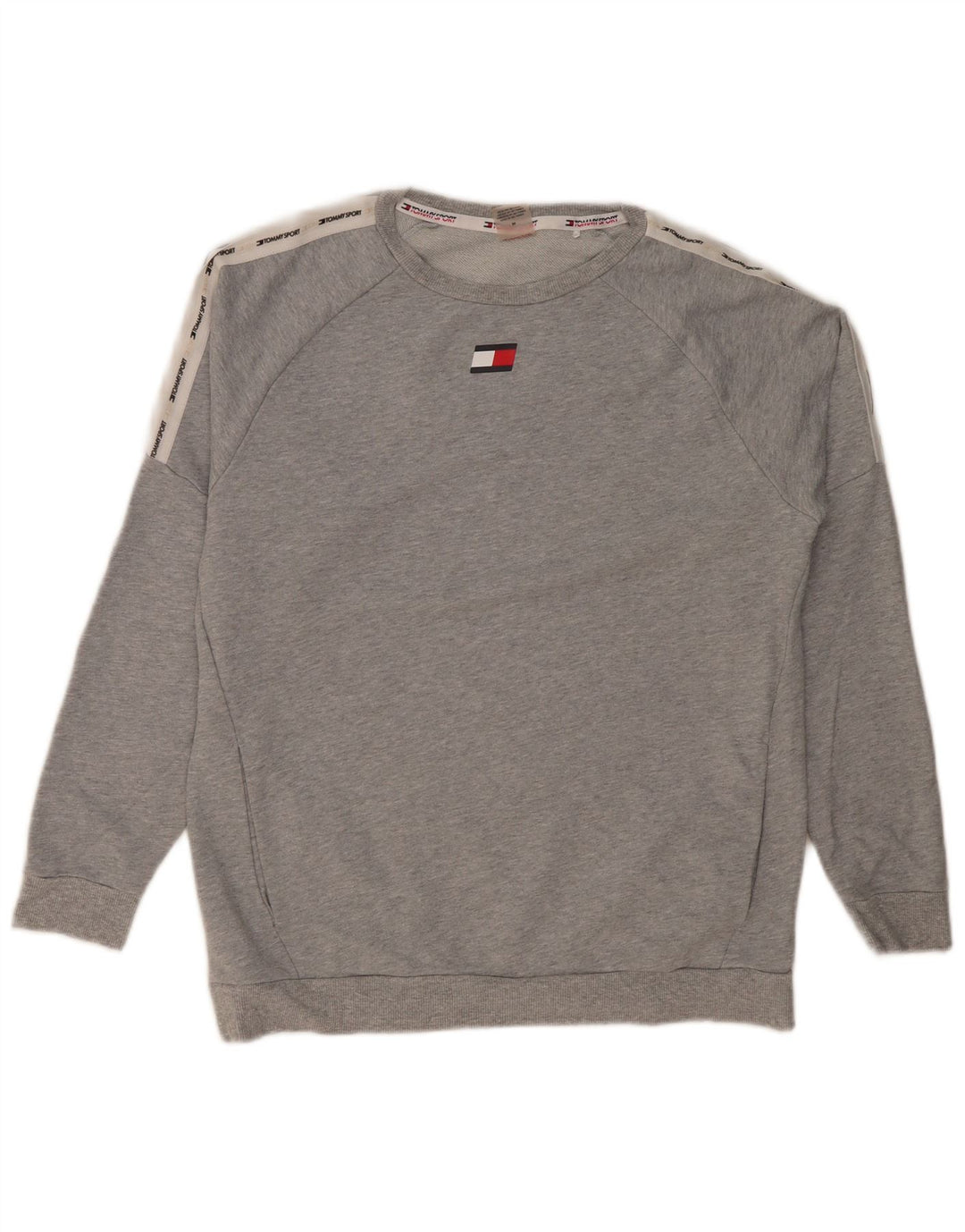 Felpa grafica da uomo Tommy Hilfiger Maglione grigio medio color block