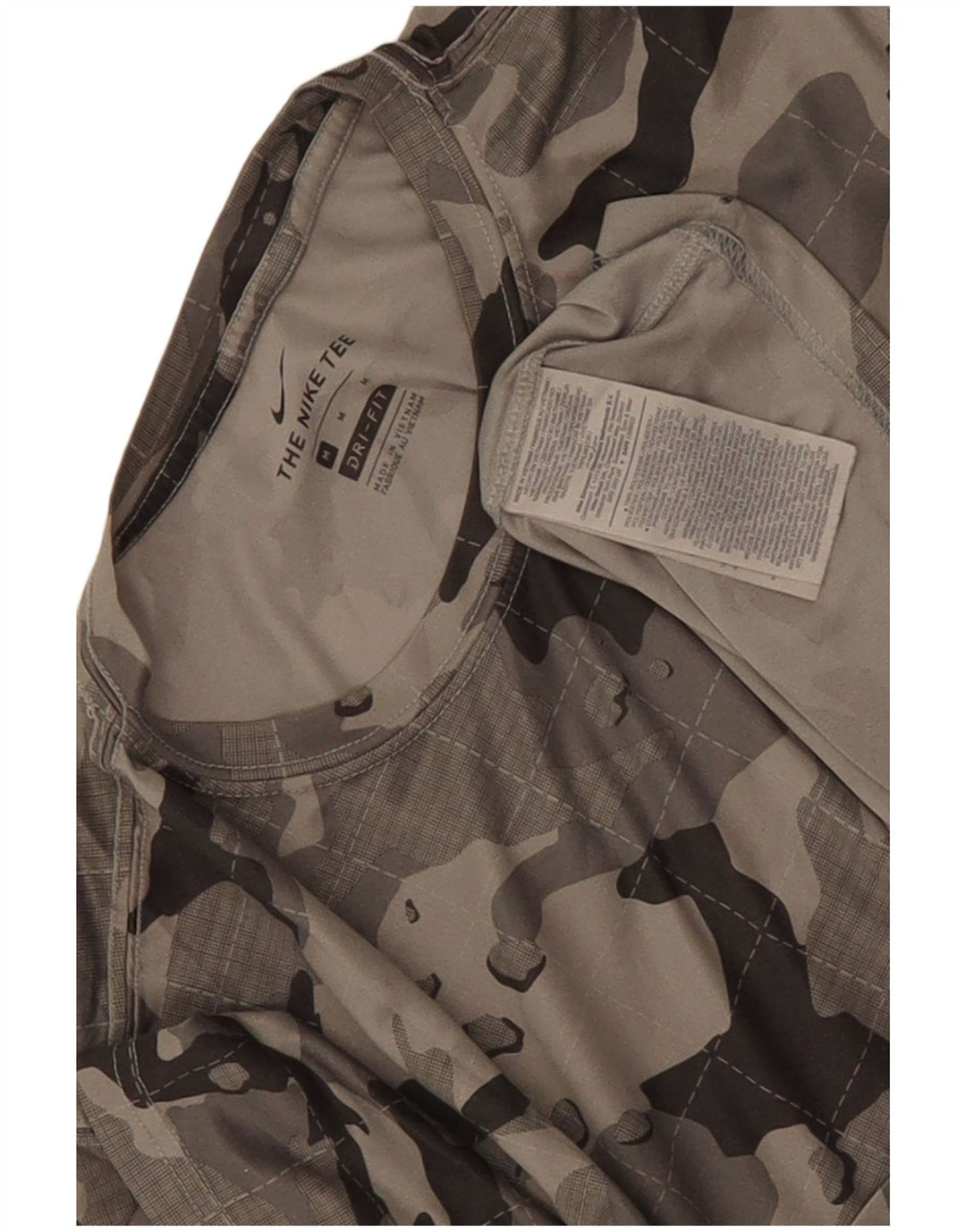 T-shirt Nike Dri Fit da uomo in poliestere mimetico grigio medio