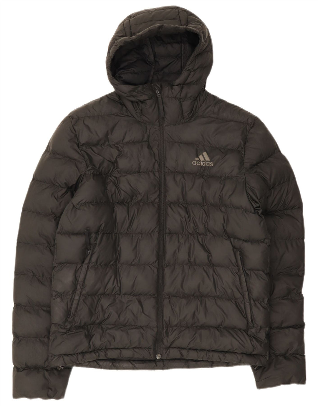 Giacca imbottita con cappuccio da uomo Adidas UK 38 poliestere nero medio
