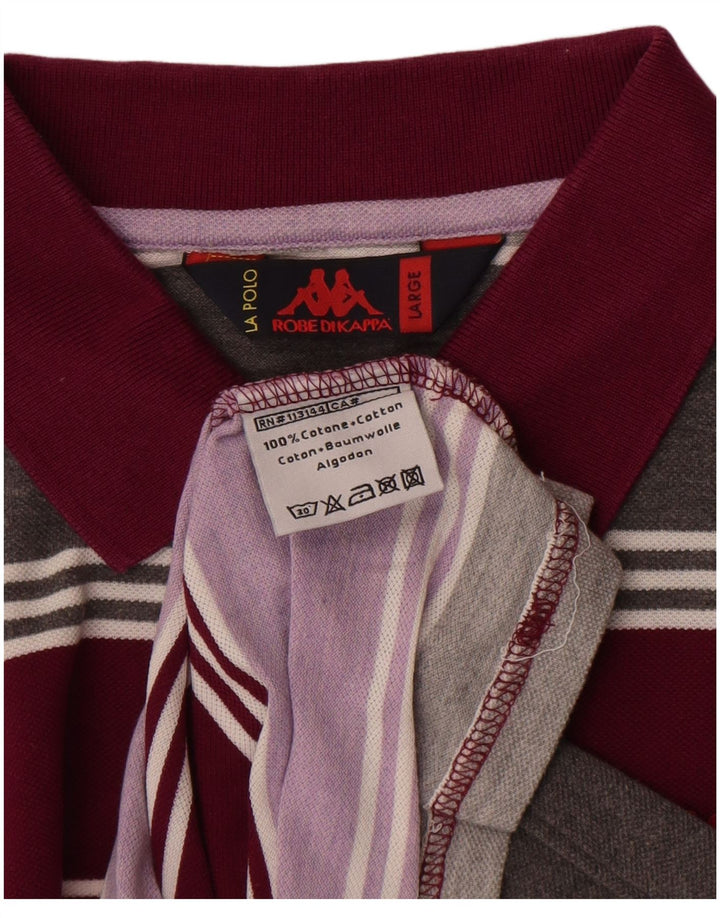 Polo Kappa Uomo Large in cotone rigato multicolore