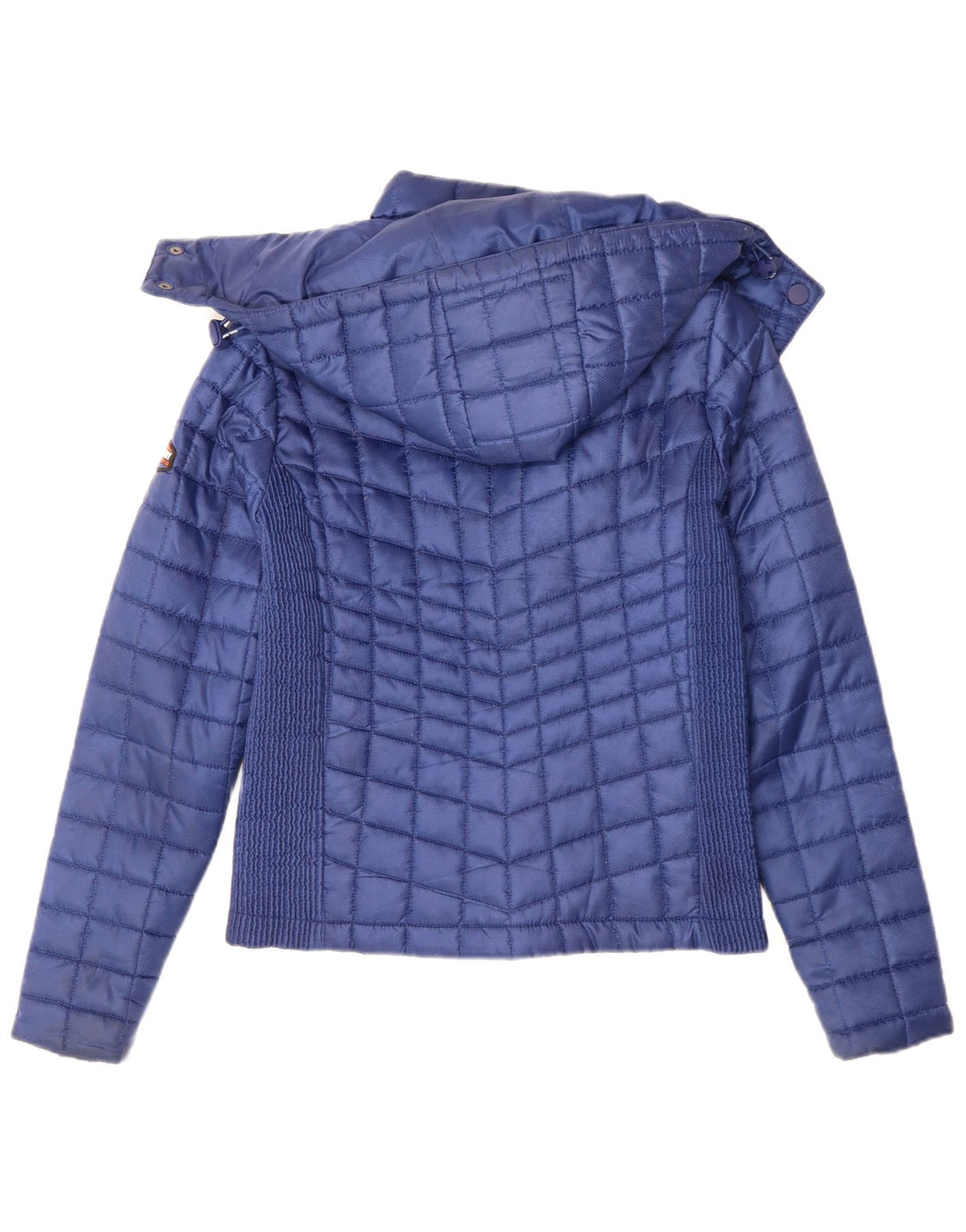 Giacca imbottita con cappuccio da donna SUPERDRY UK 12 medio poliestere blu navy