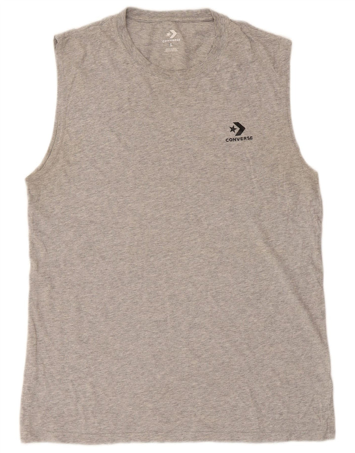 Canotta da uomo Converse grande in cotone grigio