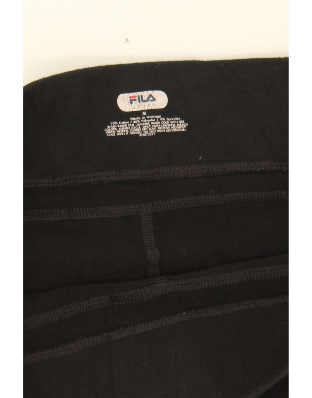 FILA Womens Capri Leggings UK 14 Medium  Black Cotton Vintage Fila and Second-Hand Fila from Messina Hembry 