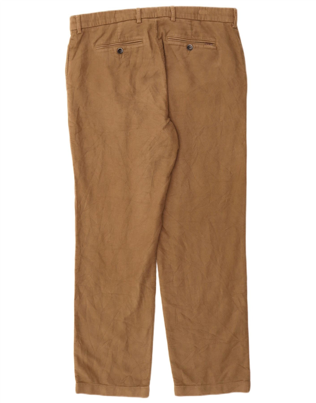 Pantaloni da abito regolari dritti da uomo Marks & Spencer W36 L31 in cotone beige